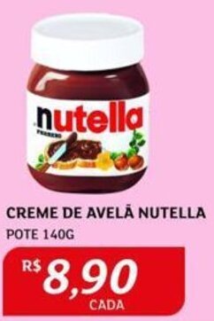 Assaí Atacadista CREME DE AVELÃ NUTELLA POTE 140G oferta