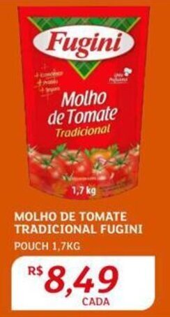 Assaí Atacadista MOLHO DE TOMATE TRADICIONAL FUGINI POUCH 1,7KG oferta