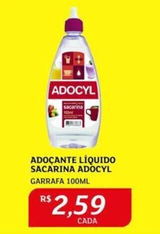 Assaí Atacadista ADOÇANTE LÍQUIDO SACARINA ADOCYL GARRAFA 100ML oferta