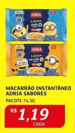 Assaí Atacadista MACARRÃO INSTANTANEO ADRIA SABORES PACOTE 74,3G oferta