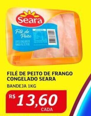 Assaí Atacadista FILÉ DE PEITO DE FRANGO CONGELADO SEARA BANDEJA 1KG oferta
