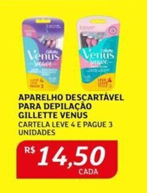 Assaí Atacadista APARELHO DESCARTÁVEL PARA DEPILAÇÃO GILLETTE VENUS CARTELA LEVE 4 E PAGUE 3 UNIDADES oferta