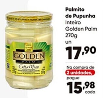 Palmito de Pupunha Inteiro Golden Palm 270g