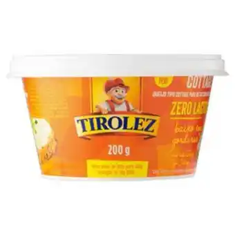 Queijo cottage zero lactose tirolez pote 200g