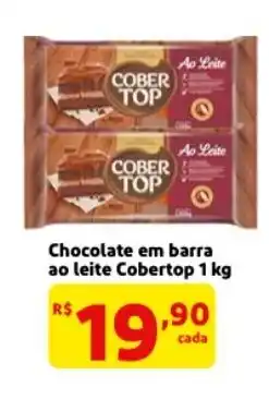 Chocolate em barra ao leite Cobertop 1kg
