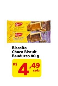 Mercado Extra Biscoito Choco Biscuit Bauducco 80g oferta