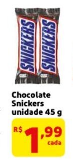 Mercado Extra Chocolate Snickers unidade 45g oferta