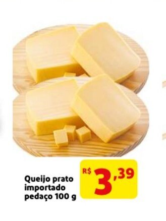 Mercado Extra Queijo prato importado pedaco 100g oferta