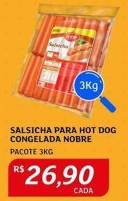 Assaí Atacadista SALSICHA PARA HOT DOG CONGELADA NOBRE PACOTE 3KG oferta