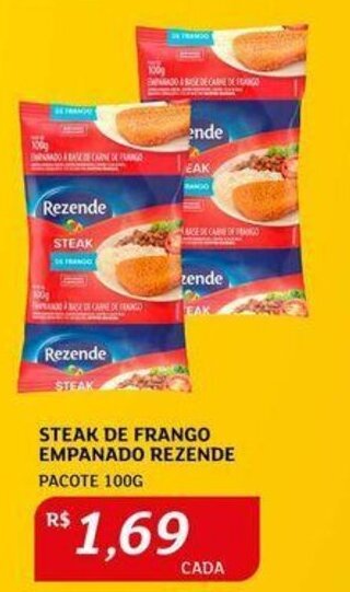 Assaí Atacadista STEAK DE FRANGO EMPANADO REZENDE PACOTE 100G oferta