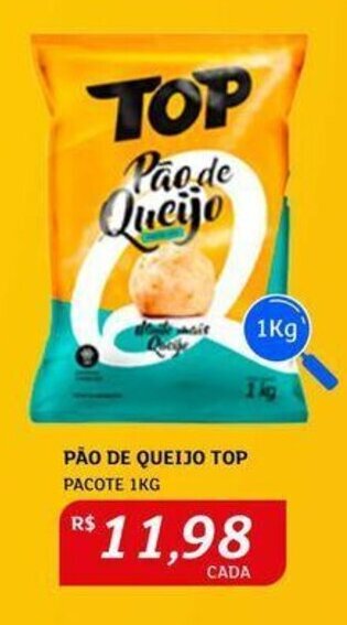 Assaí Atacadista PÃO DE QUEIJO TOP PACOTE 1KG oferta
