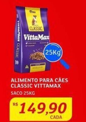 Assaí Atacadista ALIMENTO PARA CÃES CLASSIC VITTAMAX SACO 25KG oferta