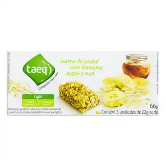 Pão de Açúcar Cereal em barra sabor banana, aveia e mel light taeq 66g com 3unidades oferta