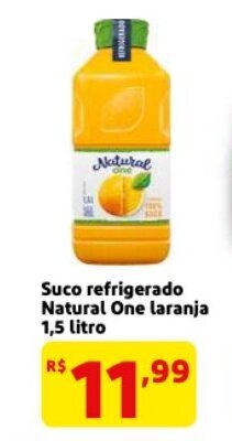 Mercado Extra Suco refrigerante Natural One laranja 1.5L oferta