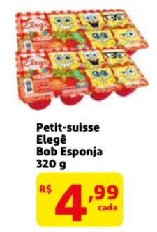 Petit-suisse Elege Bob Esponja 320g