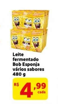 Mercado Extra Leite fermentado Bob Esponja 480g oferta