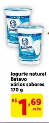 Mercado Extra Iogurte natural Batavo 170g oferta