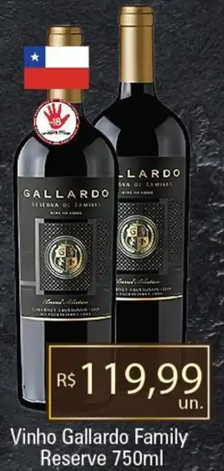 Supermercados Alvorada Vinho Gallardo Family Reserve 750ml oferta