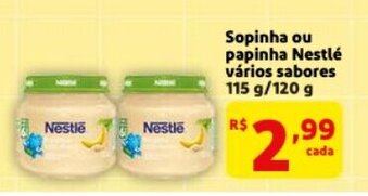Mercado Extra Sopinha ou papinha Nestle varios sabores 115g/120g oferta
