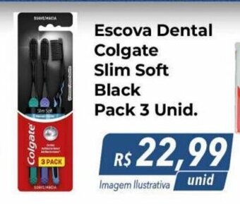 Hiper Moreira Escova Dental Colgate Slim Soft Black Pack 3 Unid. oferta