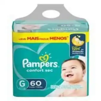 Angeloni Fralda descartável pampers confort g com 60 unidades leve mais pague menos oferta