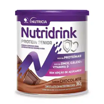 Farmácias Pague Menos Nutridrink protein sênior pó chocolate 380g oferta