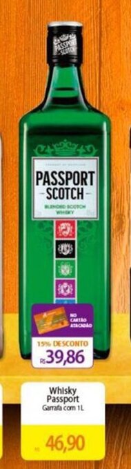 Atacadão Whisky Passport Garrafa com 1L oferta