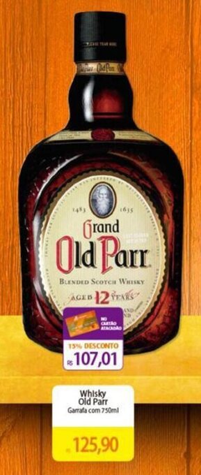 Atacadão Whisky Old Parr Garrafa com 750ml oferta