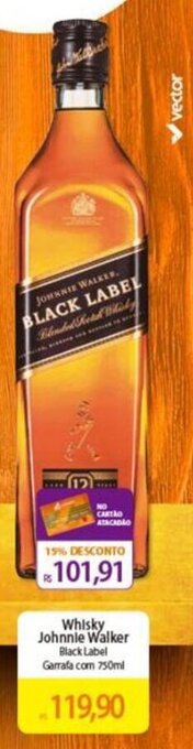 Atacadão Whisky Johnnie Walker Black Label Garrafa com 750ml oferta