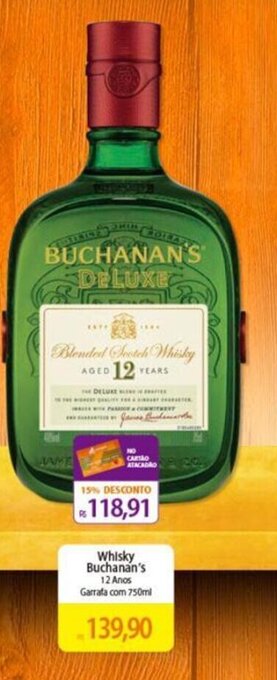 Atacadão Whisky Buchanan's 12 Anos Garrafa com 750ml oferta