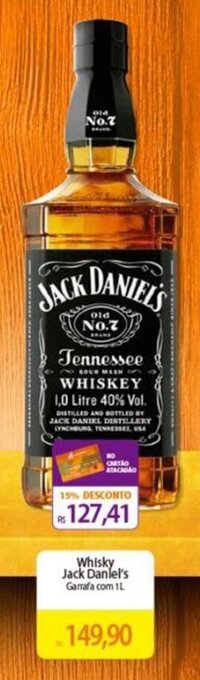 Atacadão Whisky Jack Daniel's Garrafa com 1L oferta