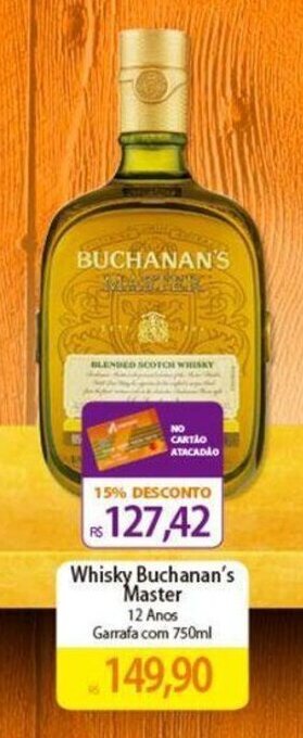 Atacadão Whisky Buchanan's Master 12 Anos Garrafa com 750ml oferta