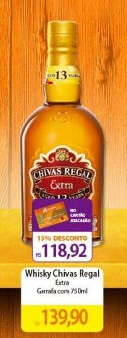 Atacadão Whisky Chivas Regal Extra Garrafa com 750ml oferta