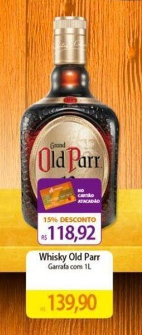 Atacadão Whisky Old Parr Garrafa com 1L oferta