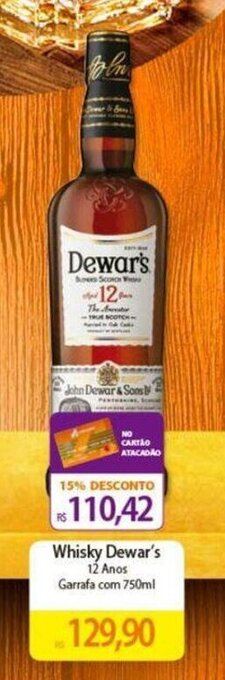 Atacadão Whisky Dewar's 12 Anos Garrafa com 750ml oferta