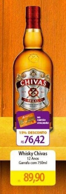 Atacadão Whisky Chivas 12 Anos Garrafa com 750ml oferta