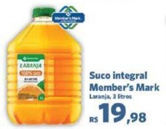 Sam's Club Suco integral Member's Mark Laranja, 3 litros oferta
