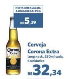Sam's Club Cerveja Corona Extra Long neck, 330ml cada, 6 unidades oferta