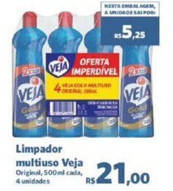 Sam's Club Limpador multiuso Veja Original, 500ml cada, 4 unidades oferta