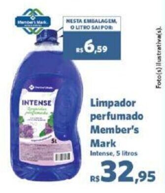 Limpador perfumado Member's Mark Intense, 5 litros