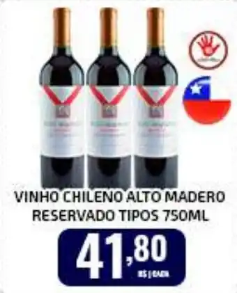 VINHO CHILENO ALTO MADERO RESERVADO TIPOS 750ML
