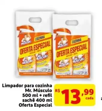 Mercado Extra Limpador para cozinha Mr.Musculo 200ml + refil 400ml oferta