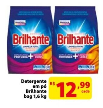 Mercado Extra Detergente em po Brilhante bag 1.6kg oferta