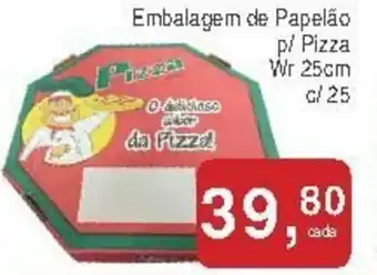 Mineirão Atacarejo Embalagem de Papelao p/ Pizza Wr 25cm c/25 oferta