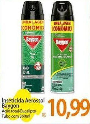 Atacadão Inseticida Aerossol Baygon Ação total/Eucalipto Tubo com 360ml oferta