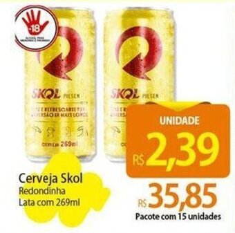 Atacadão Cerveja Skol Redondinha Lata com 269ml oferta