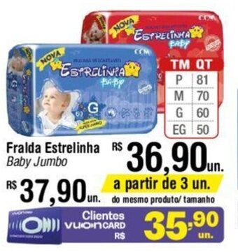 Fort Atacadista Fralda Estrelinha Baby Jumbo oferta