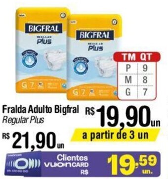Fralda Adulto Bigfral Regular Plus