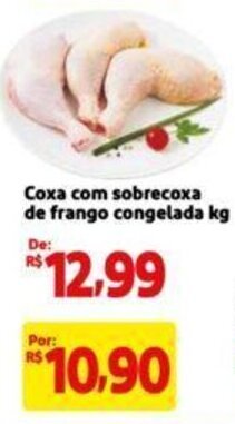Extra Supermercado Coxa com sobrecoxa de frango congelada kg oferta