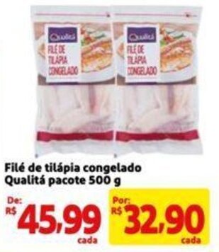 Extra Supermercado Filé de tilápia congelado Qualitá pacote 500 g oferta